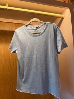 All Saints Light Blue Short Sleeve Crew Neck Tee